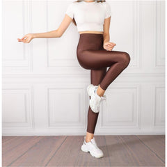 High-Waisted Coffee Jeggings