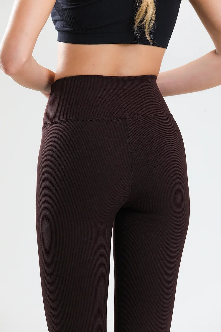 Ribbed coffee Jeggings for women