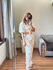 White crop top co-ord set for women