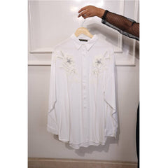 Women’s White Embellished Shirt – Stylish & Comfortable Casual Wear