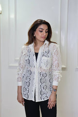 Women Relaxed Fit Lace Resort Shirt