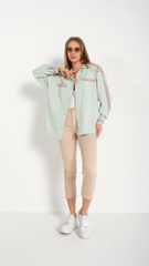 Mint Green Cotton With multi color Embroidery