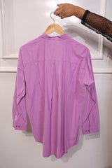 Elegant Purple Cotton Embellished Shirt – Casual & Festive Wear
