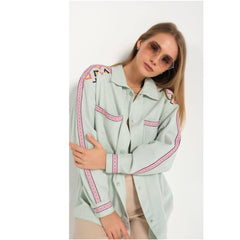 Mint Green Cotton With multi color Embroidery